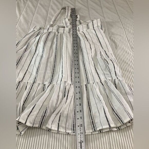 LOFT Beach Dress Women’s 2 White Black Embroidered Halter Mini Cotton Summer - Picture 10 of 11